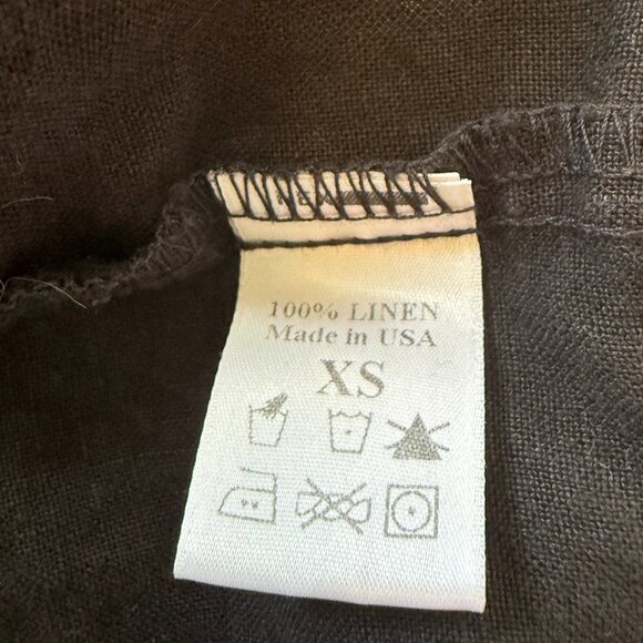 Black Crane Linen Shirt Size XS Boxy - Picture 5 of 5